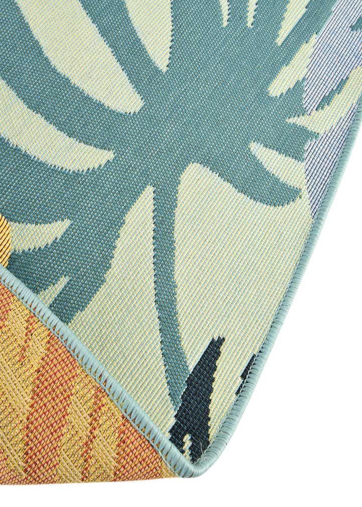 7' 10 x 7' 10 Easy-Clean Botanical Indoor / Outdoor Round Rug