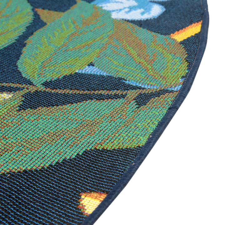 3' x 3' Easy-Clean Botanical Indoor / Outdoor Round Rug