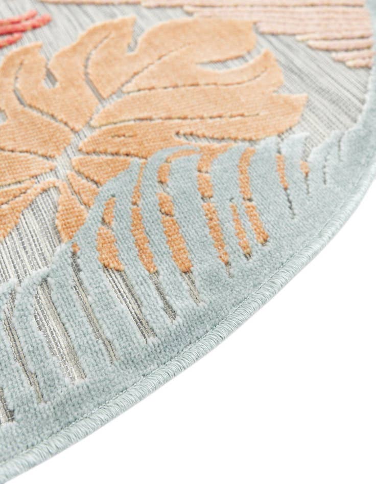 Detail image of 8' 2 x 8' 2  Washable Botanical Indoor / Outdoor Round Rug