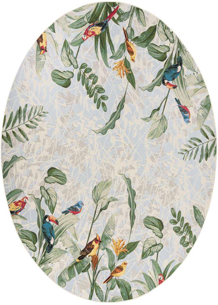 12' x 12' Easy-Clean Botanical Indoor / Outdoor Round Rug