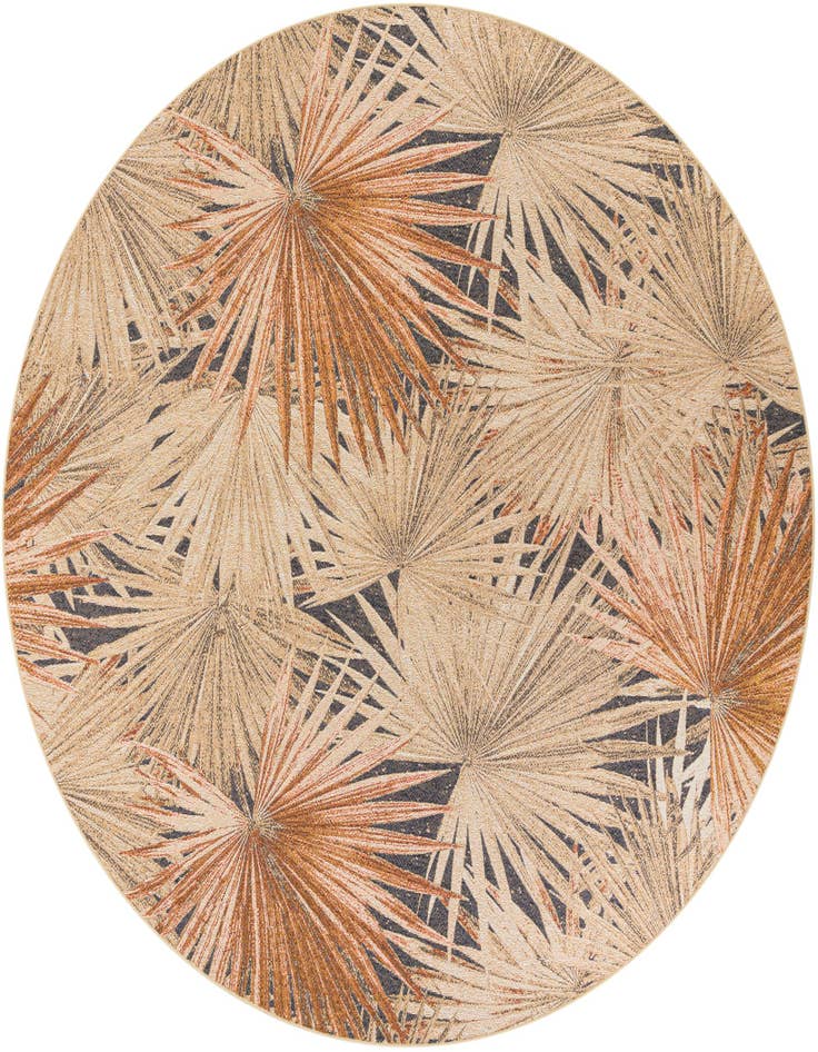 Detail image of 10' x 10' Easy-Clean Botanical Indoor / Outdoor Round Rug