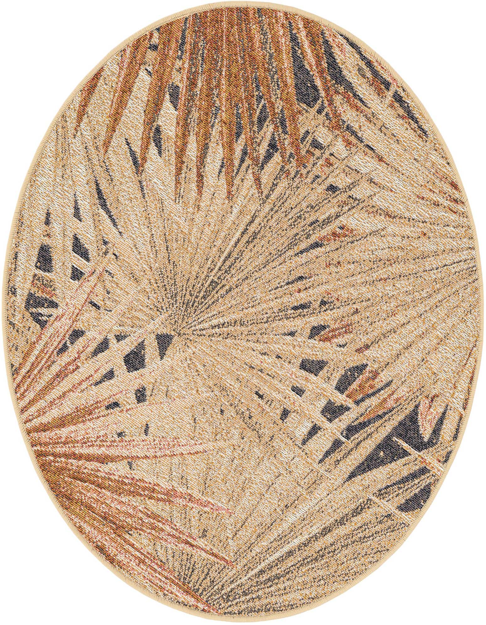 3' x 3' Easy-Clean Botanical Indoor / Outdoor Round Rug