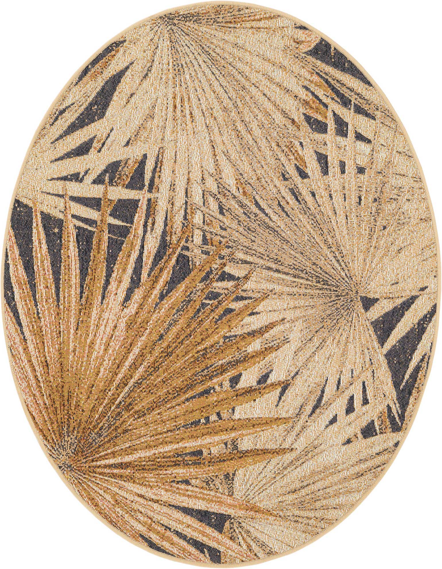 4' x 4' Easy-Clean Botanical Indoor / Outdoor Round Rug