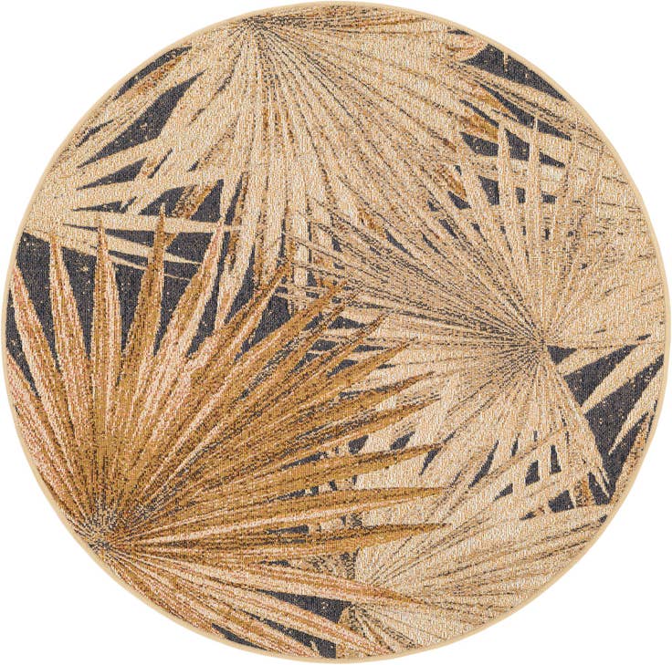 Detail image of 4' x 4' Easy-Clean Botanical Indoor / Outdoor Round Rug