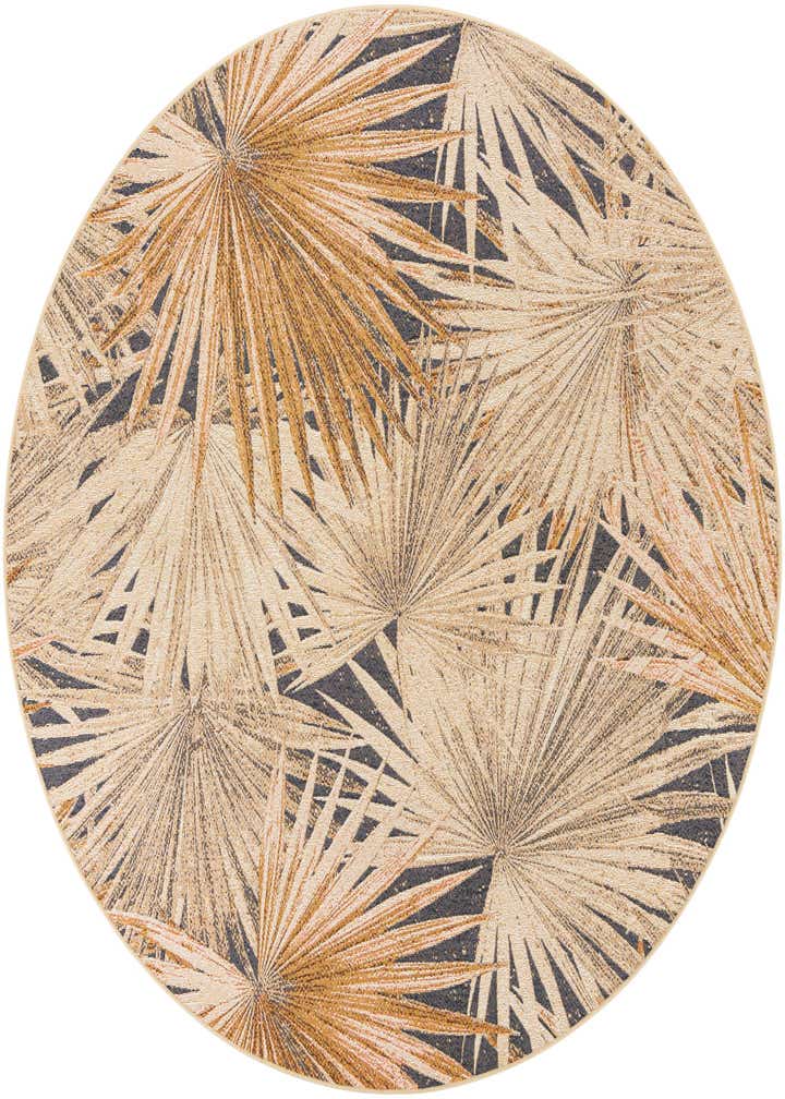 7' 10 x 7' 10 Easy-Clean Botanical Indoor / Outdoor Round Rug
