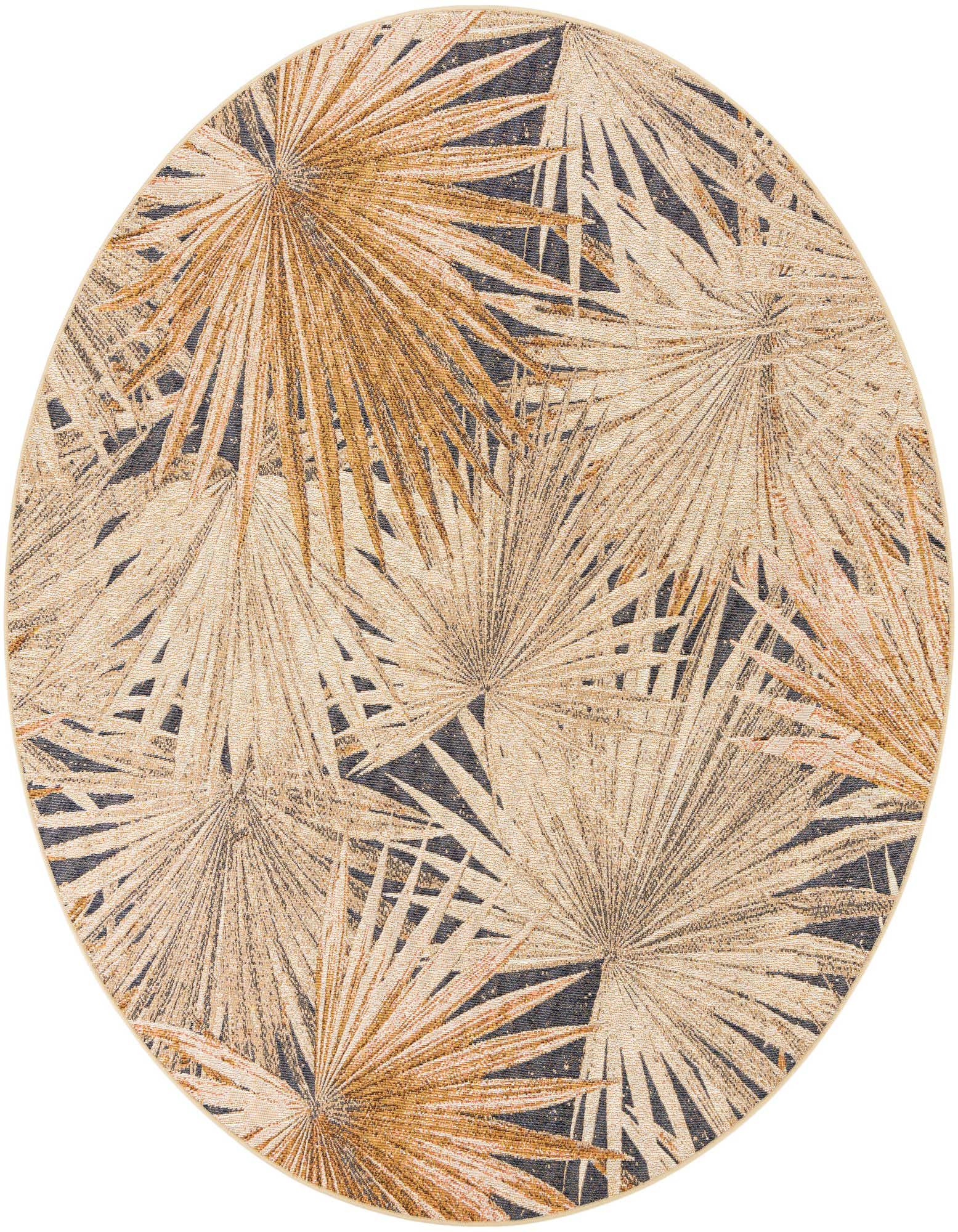 7' 10 x 7' 10 Easy-Clean Botanical Indoor / Outdoor Round Rug
