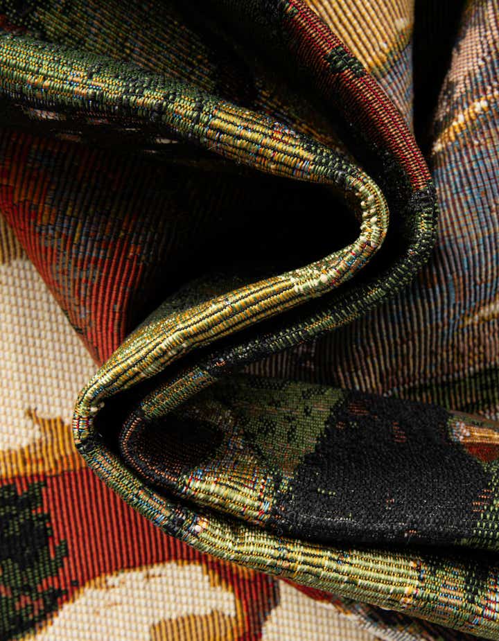 3' x 3' Easy-Clean Botanical Indoor / Outdoor Round Rug