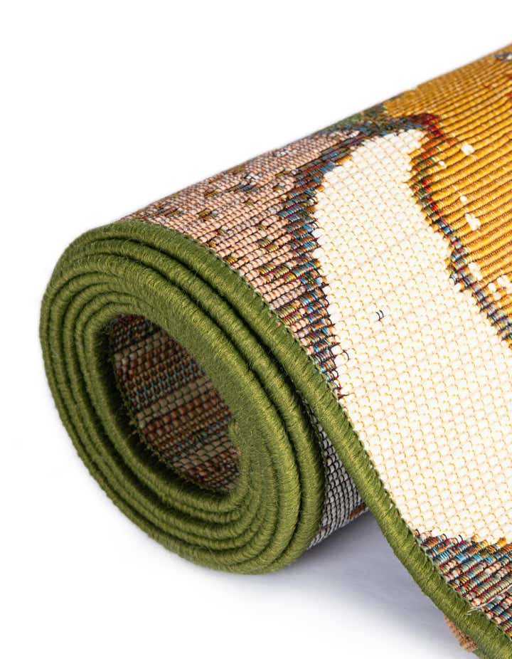 3' x 3' Easy-Clean Botanical Indoor / Outdoor Round Rug