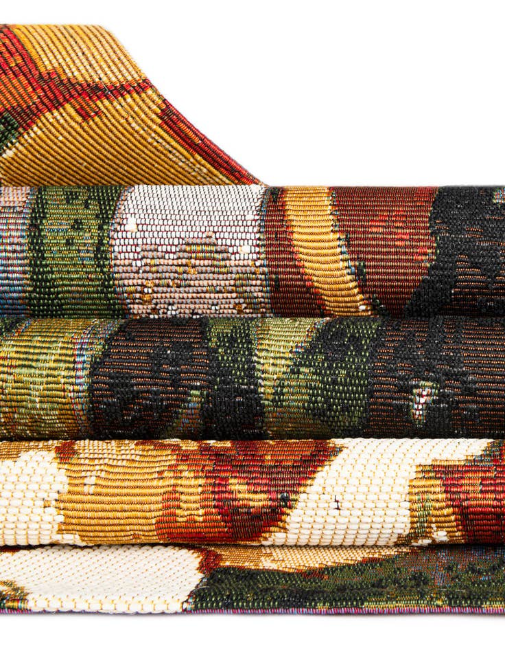 Detail image of 5' x 5' Easy-Clean Botanical Indoor / Outdoor Round Rug