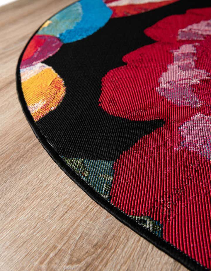 5' x 5' Easy-Clean Botanical Indoor / Outdoor Round Rug