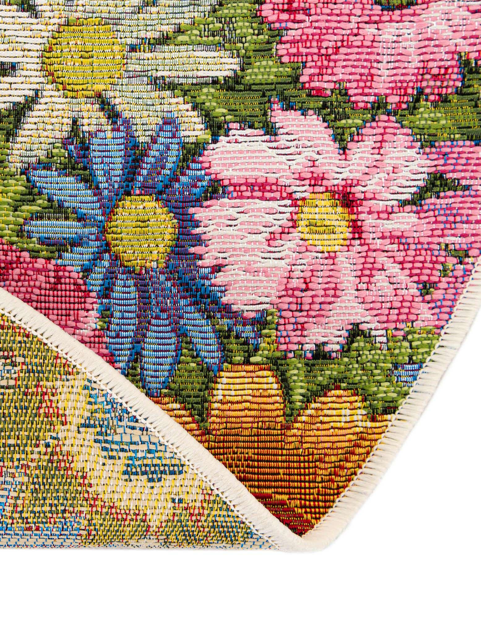 6' x 6' Easy-Clean Botanical Indoor / Outdoor Round Rug