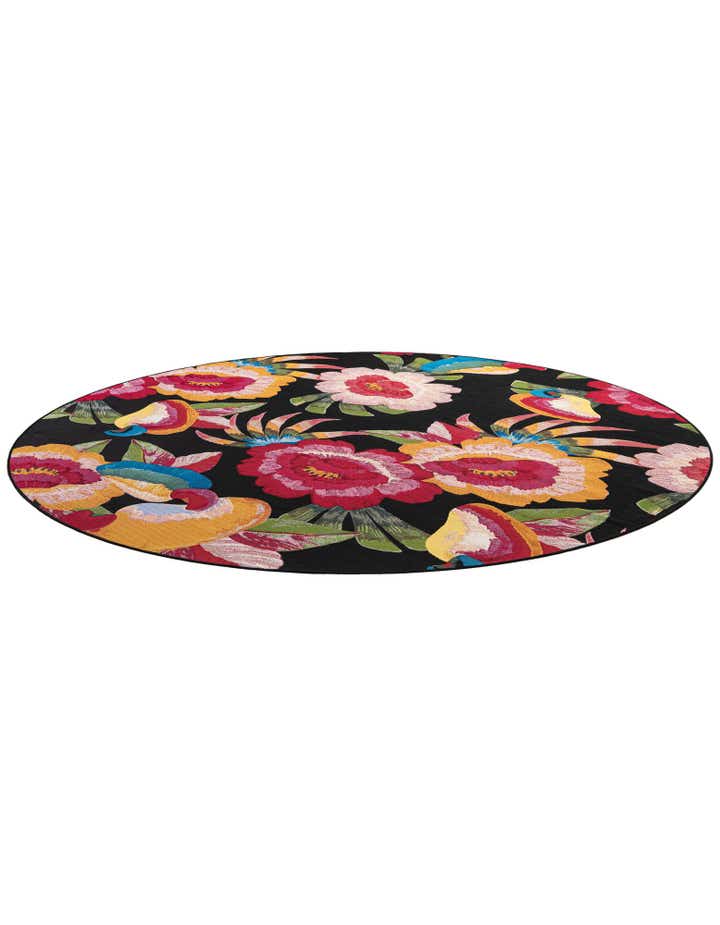 10' x 10' Easy-Clean Botanical Indoor / Outdoor Round Rug