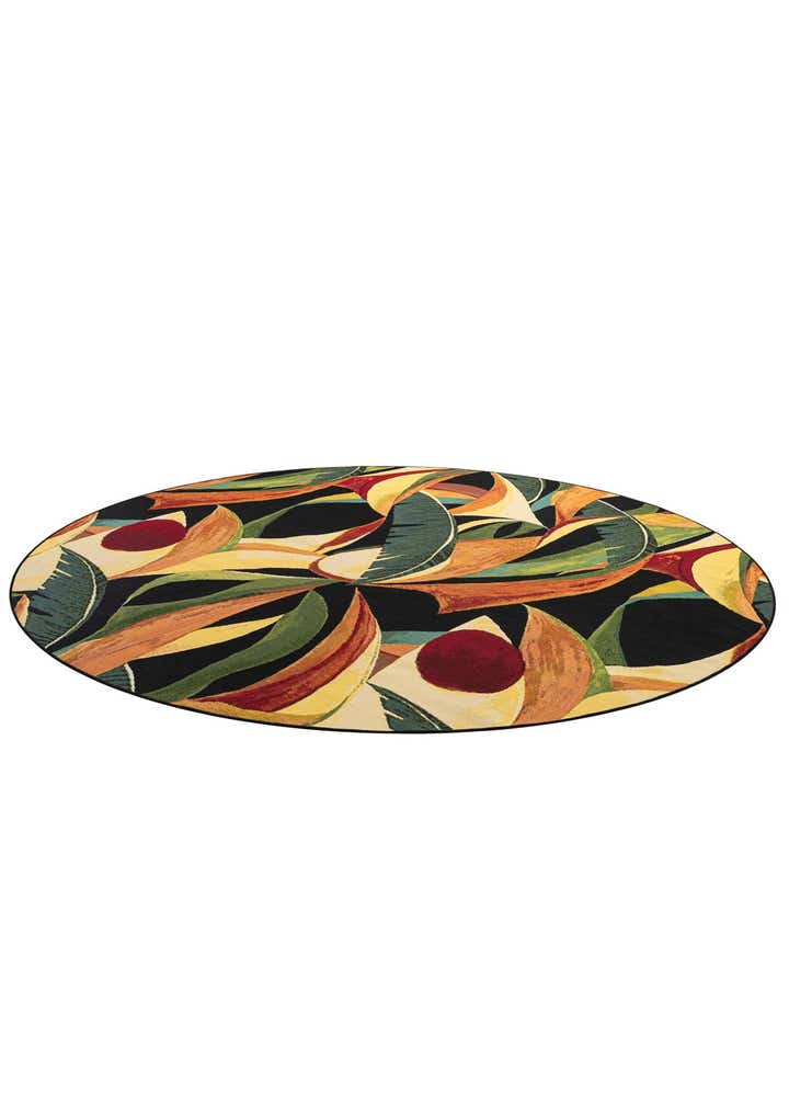 10' x 10' Easy-Clean Botanical Indoor / Outdoor Round Rug