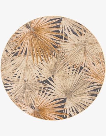 7' 10 x 7' 10 Easy-Clean Botanical Indoor / Outdoor Round Rug