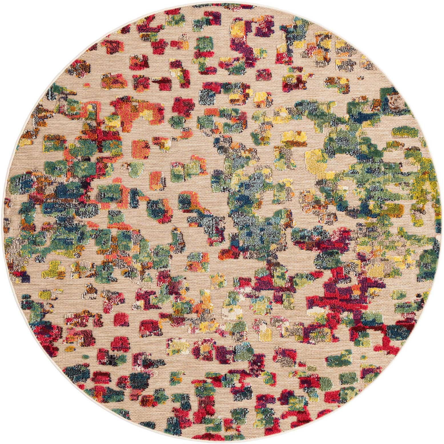 6' x 6' Easy-Clean Casablanca Indoor / Outdoor Round Rug