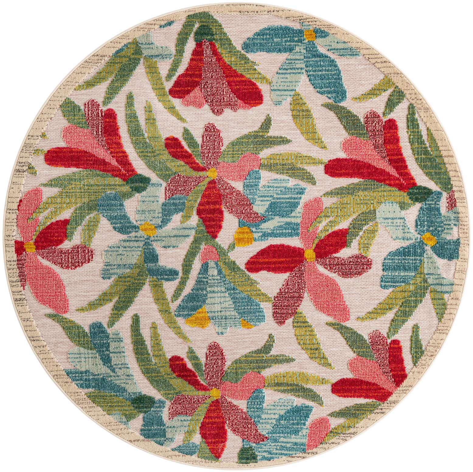 6' x 6' Easy-Clean Casablanca Indoor / Outdoor Round Rug