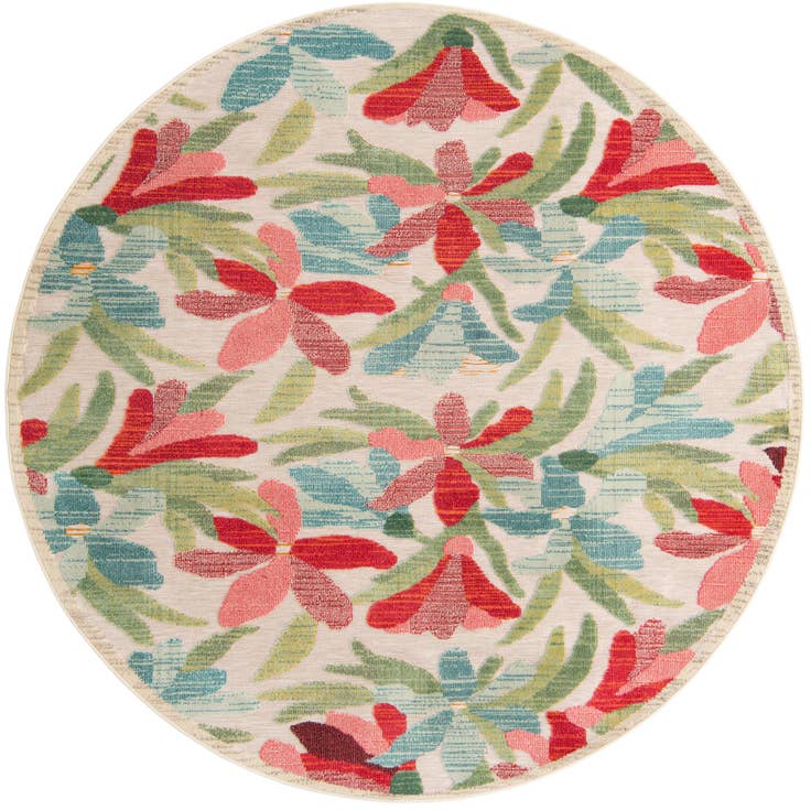 Detail image of 7' 10 x 7' 10 Easy-Clean Casablanca Indoor / Outdoor Round Rug