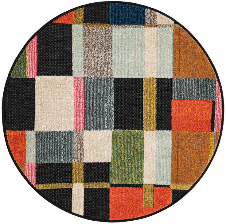 Detail image of 3' x 3' Easy-Clean Casablanca Indoor / Outdoor Round Rug