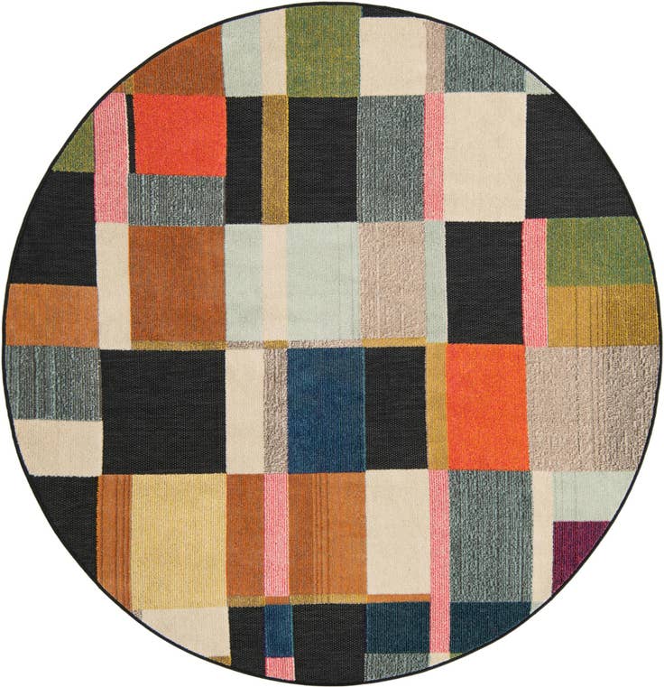 Detail image of 6' x 6' Easy-Clean Casablanca Indoor / Outdoor Round Rug