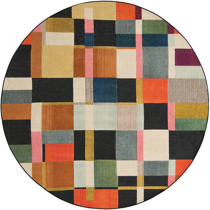 Detail image of 7' 10 x 7' 10 Easy-Clean Casablanca Indoor / Outdoor Round Rug