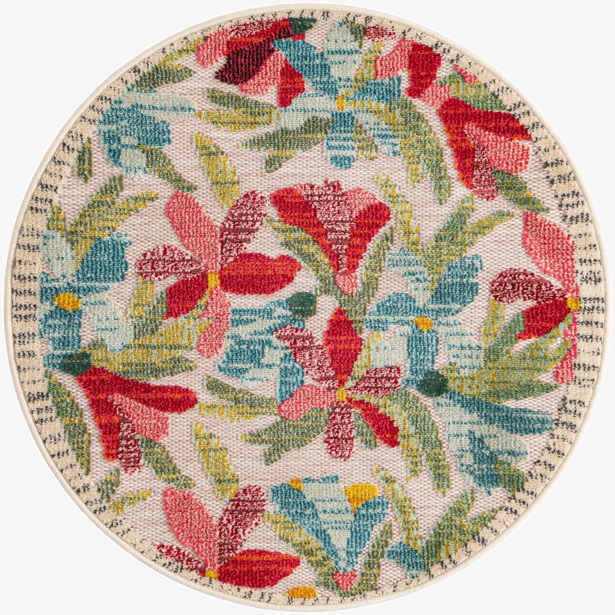 3' x 3'  Washable Casablanca Indoor / Outdoor Round Rug