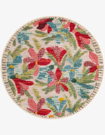 3' x 3' Easy-Clean Casablanca Indoor / Outdoor Round Rug