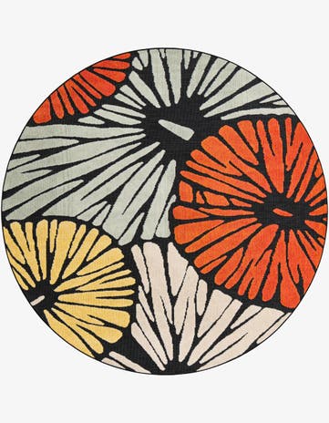 7' 10 x 7' 10 Easy-Clean Casablanca Indoor / Outdoor Round Rug