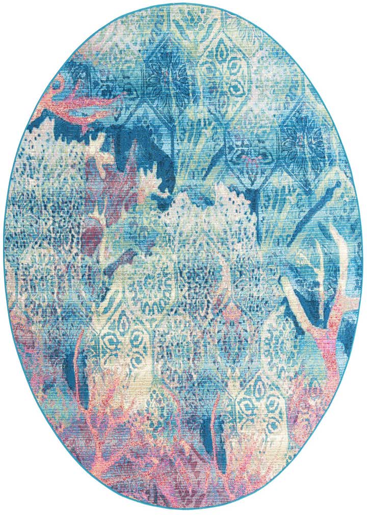 7' 10 x 7' 10 Easy-Clean Coastal Indoor / Outdoor Round Rug