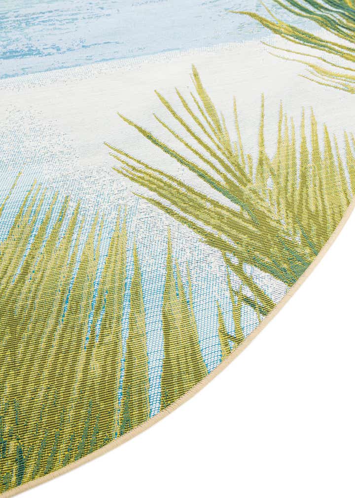 7' 10 x 7' 10 Easy-Clean Coastal Indoor / Outdoor Round Rug