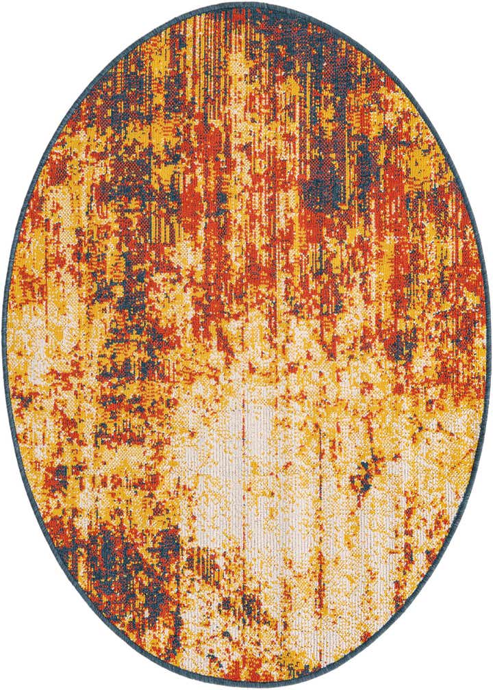 4' x 4' Easy-Clean Coastal Indoor / Outdoor Round Rug