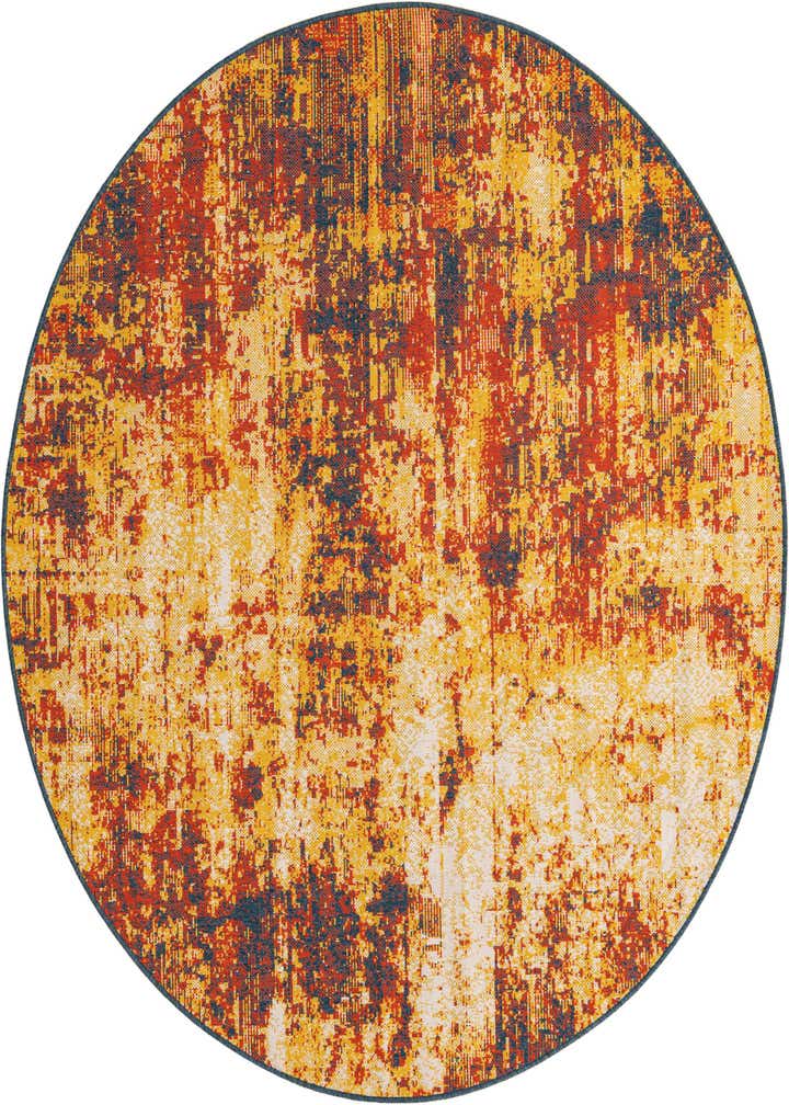 7' x 7' Easy-Clean Coastal Indoor / Outdoor Round Rug