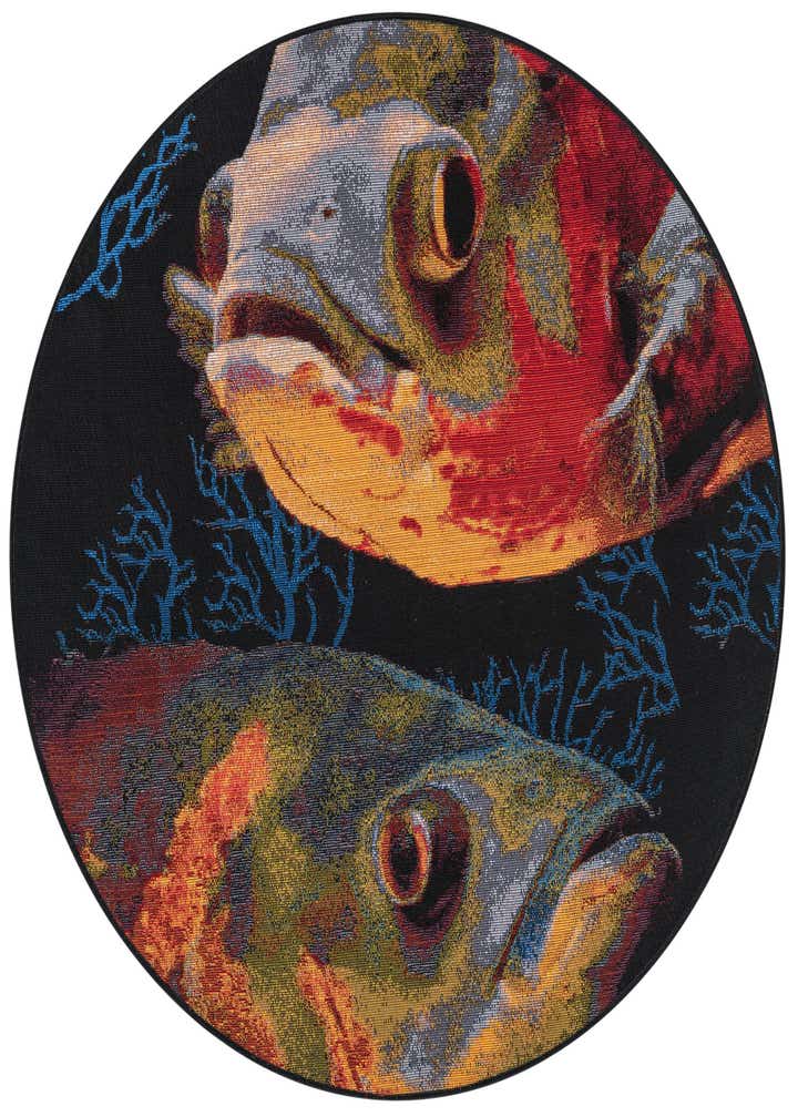 4' x 4' Easy-Clean Coastal Indoor / Outdoor Round Rug