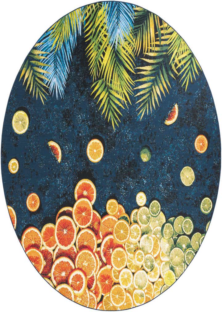 10' x 10' Easy-Clean Coastal Indoor / Outdoor Round Rug