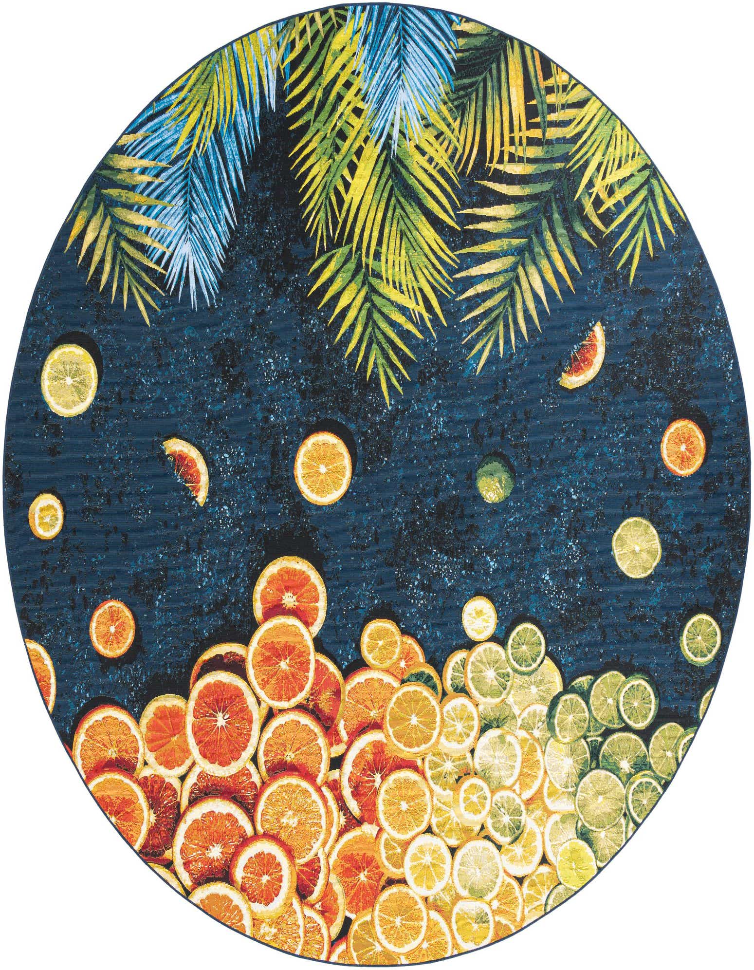 10' x 10' Easy-Clean Coastal Indoor / Outdoor Round Rug