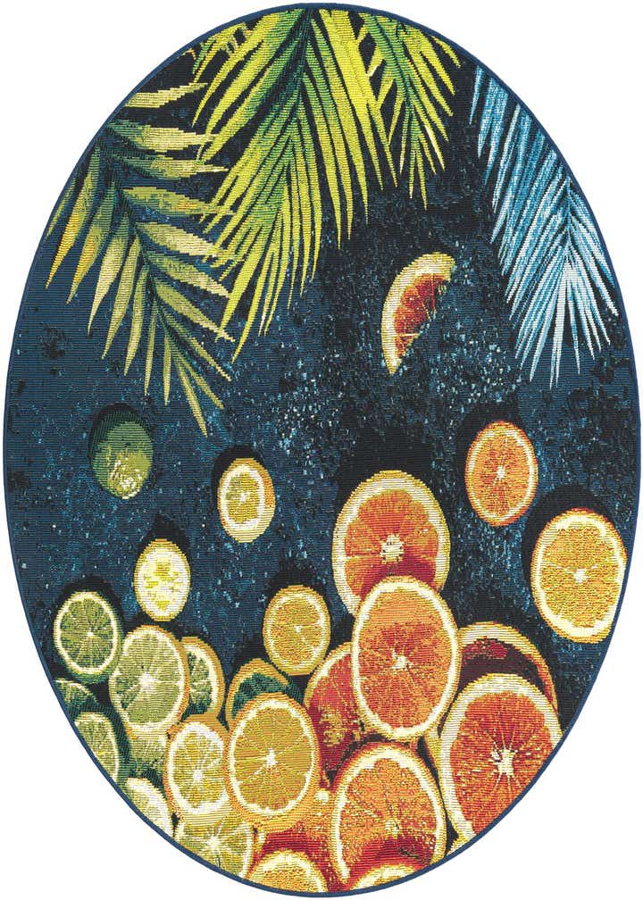 4' x 4' Easy-Clean Coastal Indoor / Outdoor Round Rug