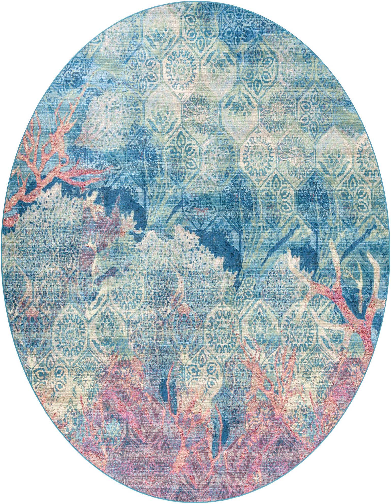 12' x 12' Easy-Clean Coastal Indoor / Outdoor Round Rug