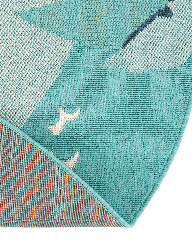 Detail image of 3' x 3' Easy-Clean Coastal Indoor / Outdoor Round Rug