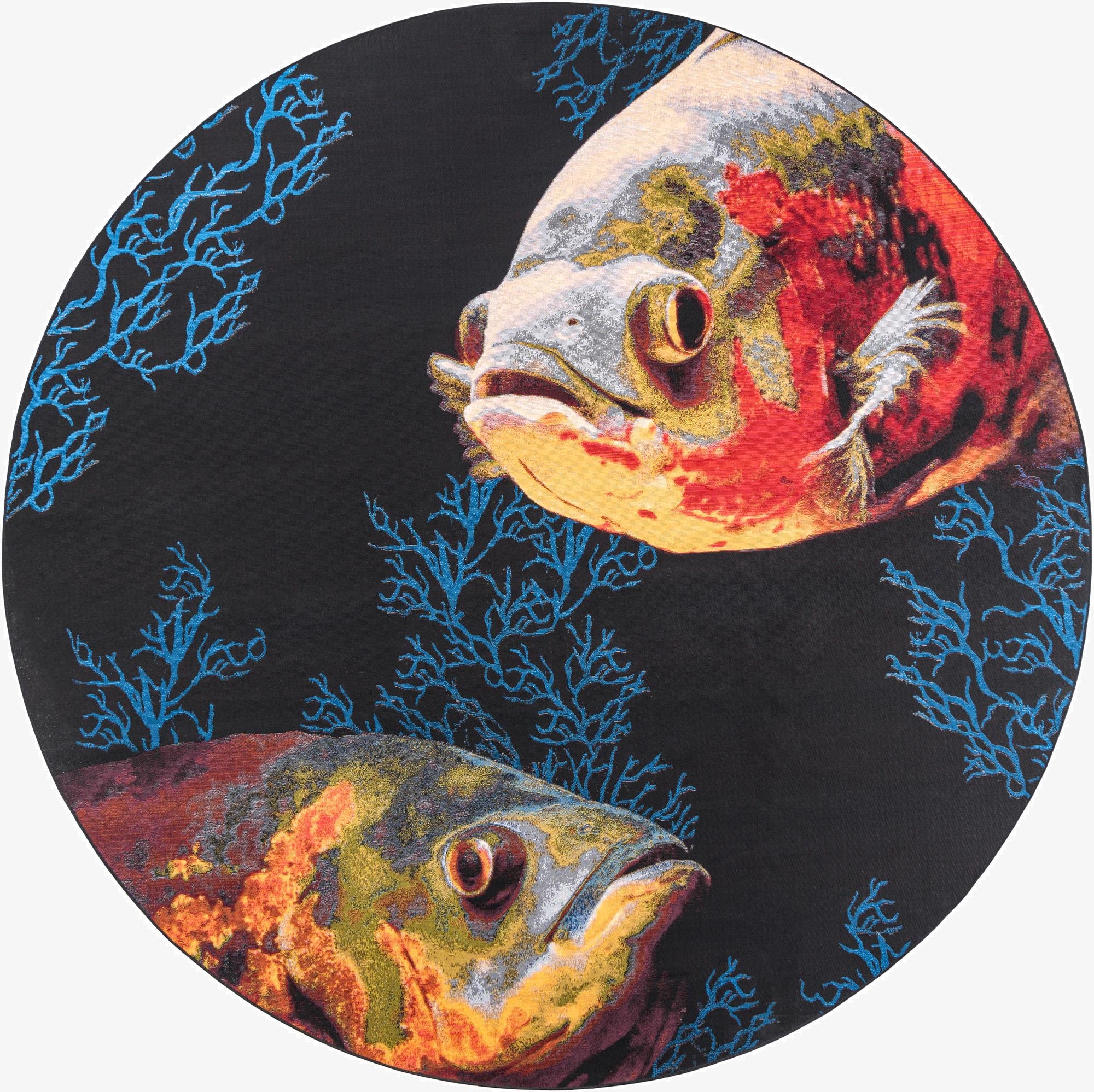 10' x 10'  Washable Coastal Indoor / Outdoor Round Rug