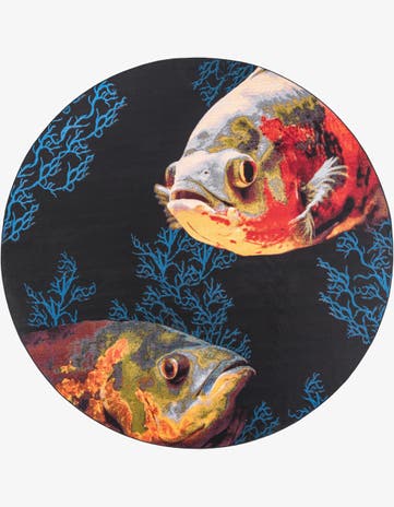 10' x 10' Easy-Clean Coastal Indoor / Outdoor Round Rug