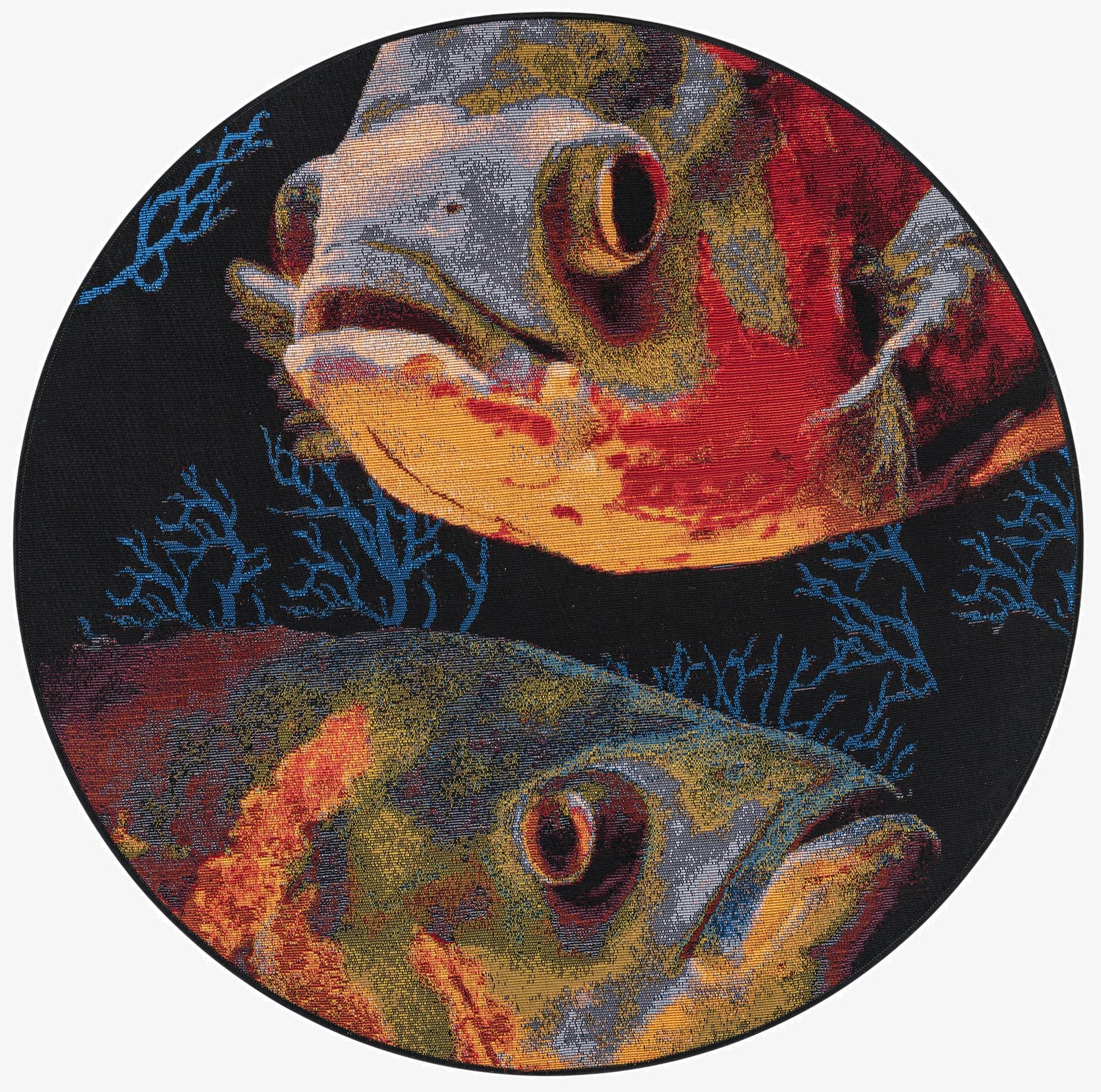 4' x 4'  Washable Coastal Indoor / Outdoor Round Rug