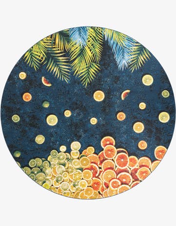 12' x 12' Easy-Clean Coastal Indoor / Outdoor Round Rug