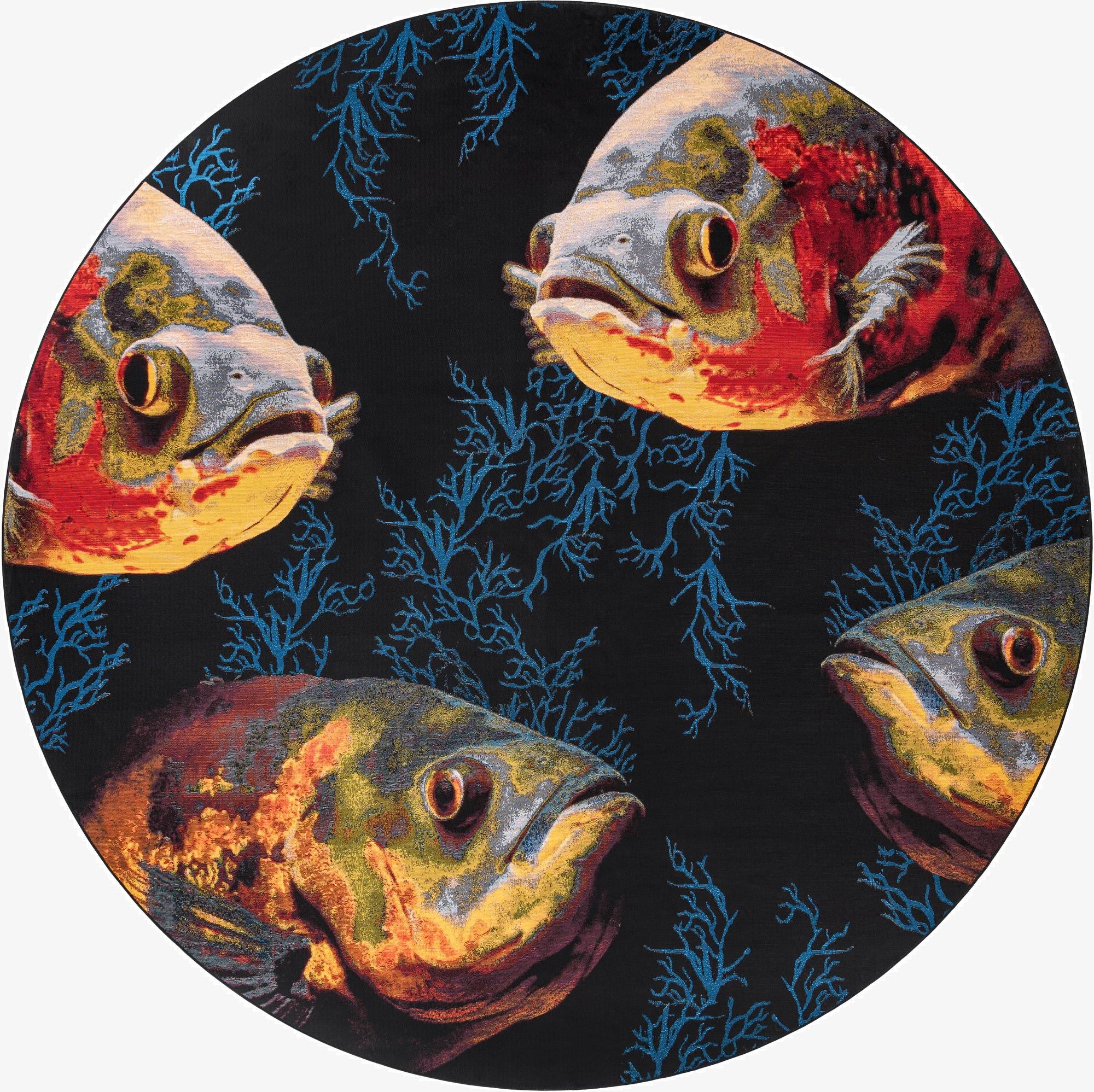 12' x 12'  Washable Coastal Indoor / Outdoor Round Rug