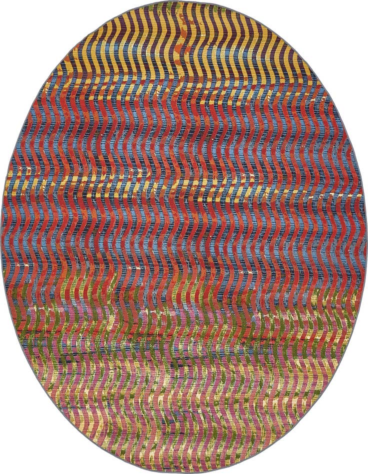Detail image of 8' x 8' Easy-Clean Modern Indoor / Outdoor Round Rug