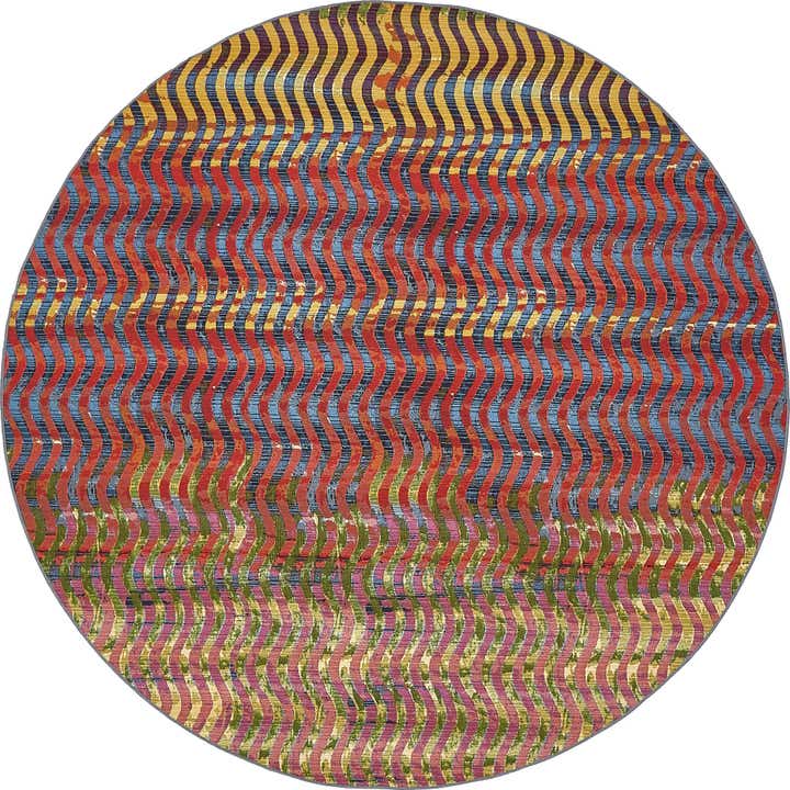 8' x 8' Easy-Clean Modern Indoor / Outdoor Round Rug