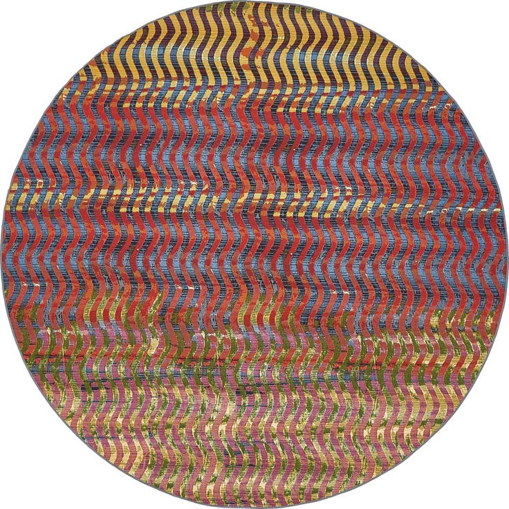 Detail image of 8' x 8' Easy-Clean Modern Indoor / Outdoor Round Rug