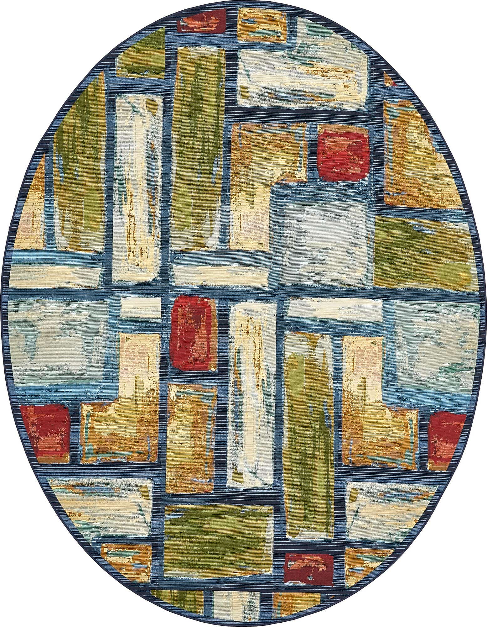 8' x 8' Easy-Clean Modern Indoor / Outdoor Round Rug