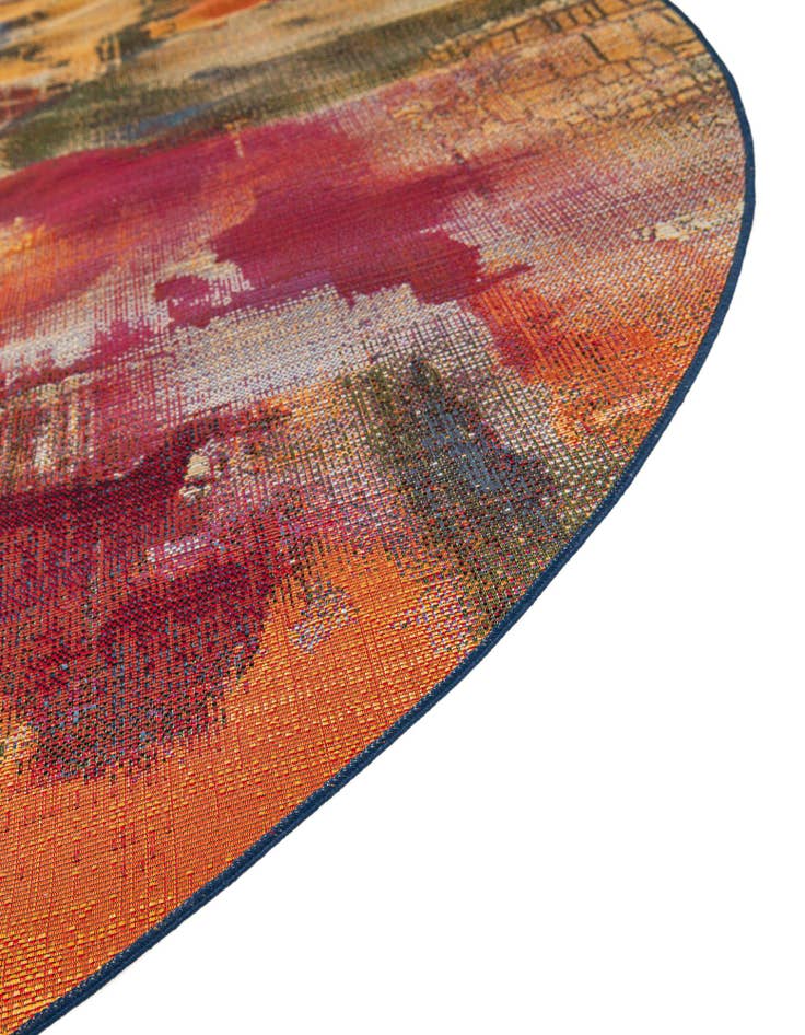 Detail image of 2' 7 x 2' 7 Easy-Clean Modern Indoor / Outdoor Round Rug