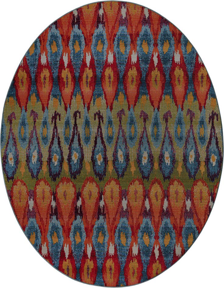 Detail image of 8' x 8' Easy-Clean Modern Indoor / Outdoor Round Rug