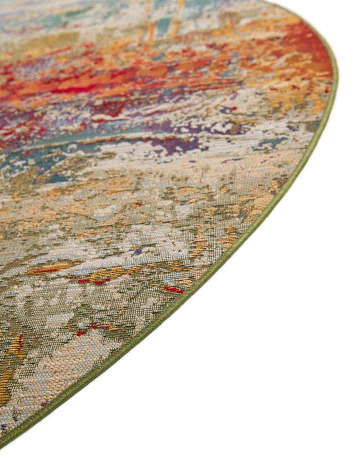 8' x 8' Easy-Clean Modern Indoor / Outdoor Round Rug