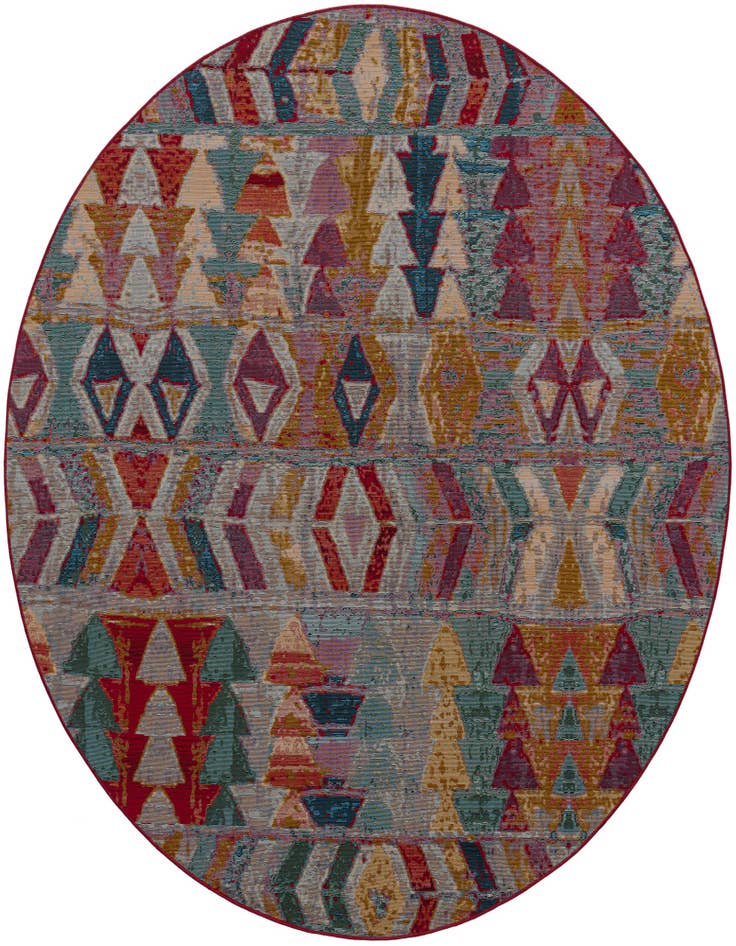 Detail image of 7' 10 x 7' 10 Easy-Clean Modern Indoor / Outdoor Round Rug